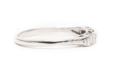 Art Deco Diamond Wedding Band in Hand Engraved Platinum