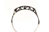 Art Deco Diamond Wedding Band in Hand Engraved Platinum