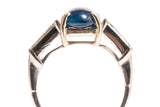 Luscious 4.30 Carat Cabochon Sapphire and Diamond Ring in Platinum