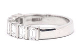 Seven Stone 1.75 Carat Emerald Cut Diamond Wedding Band in Platinum
