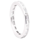 High Quality Baguette Cut Diamond Eternity Band White Gold Ring