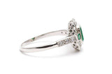 Emerald and Diamond Ring in Luxurious Platinum