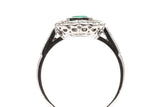 Emerald and Diamond Ring in Luxurious Platinum