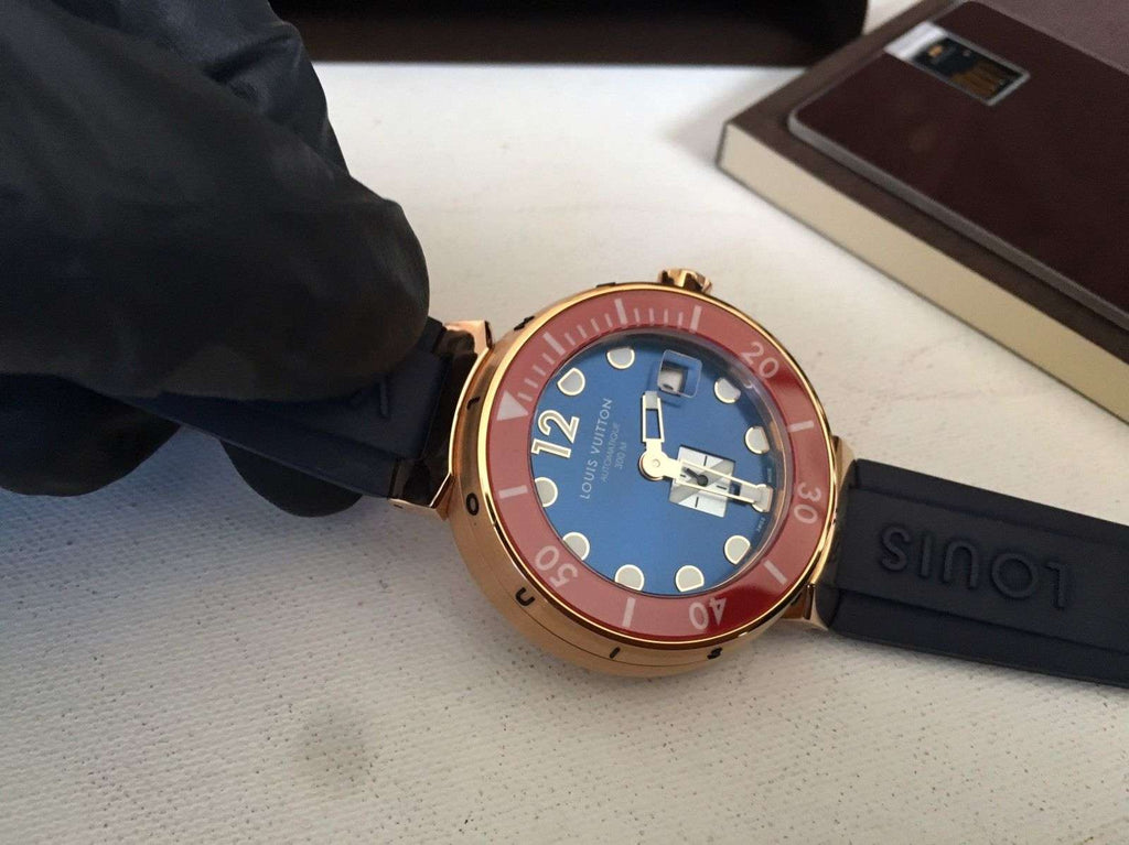 Louis Vuitton TAMBOUR DIVER in 18k Rose Gold Ref# Q103E