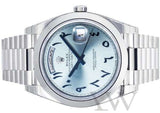 Rolex Oyster Perpetual Day-Date 40 Platinum Arabic Dial 228206