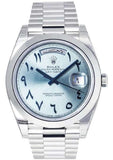 Rolex Oyster Perpetual Day-Date 40 Platinum Arabic Dial 228206