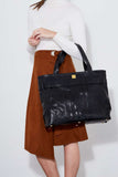 The Country Lane Tote Bag in Black Italian Leather