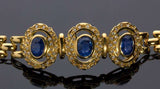 Blue Sapphire and Diamond Gold Bracelet