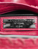 Balenciaga Rose Thulian Agneau Lambskin Moto City Bag