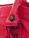 Balenciaga Rose Thulian Agneau Lambskin Moto City Bag