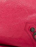 Balenciaga Rose Thulian Agneau Lambskin Moto City Bag