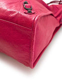Balenciaga Rose Thulian Agneau Lambskin Moto City Bag
