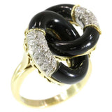 Vintage Onyx and Diamond Ring From Italy ca.1970