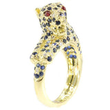 Vintage Gemstone and Gold Leopard Ring ca.1960