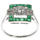 Art Deco Emerald and Diamond Ring ca.1920