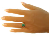 Vintage Emerald and Diamond Ring Signed Kutchinsky
