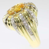 Vintage Natural Yellow Sapphire and Diamond Statement Ring