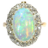 Victorian Opal and Diamond Ring Necklace from France