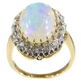 Victorian Opal and Diamond Ring Necklace from France