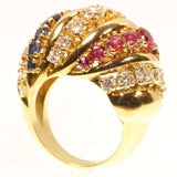 Vintage Large Gemstone and Gold Statement Ring
