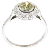 Vintage Champagne Color Diamond and White Gold Engagement Ring