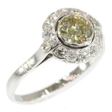 Vintage Champagne Color Diamond and White Gold Engagement Ring