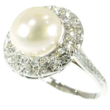 Vintage Pearl and Diamond Engagement Ring