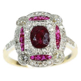 Art Deco Diamond and Ruby Ring
