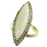 Victorian Opal and Diamond Marquise Ring