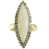 Victorian Opal and Diamond Marquise Ring