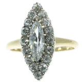 Victorian Diamond and Gold Marquise Ring