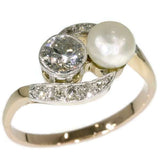 Antique Pearl and Diamond Engagement Ring ca.1900