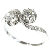 Two Diamond and Platinum Vintage Engagement Ring