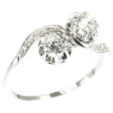 Two Diamond and Platinum Vintage Engagement Ring