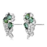18K White Gold Tourmaline Diamond Earrings