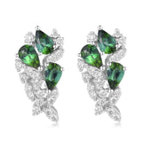 18K White Gold Tourmaline Diamond Earrings