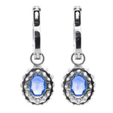 Dangling 4.40 Carat Sapphire and Diamond Earrings