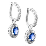 Dangling 4.40 Carat Sapphire and Diamond Earrings