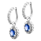 Dangling 4.40 Carat Sapphire and Diamond Earrings