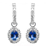 Dangling 4.40 Carat Sapphire and Diamond Earrings