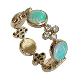 Dalben Australian Opal Diamond Gold Large Band Ring