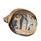 Italian Neoclassical Cameo Gold Putti Ring circa 1820
