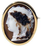 GOLD AND AGATE CAMEO BROOCH