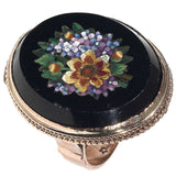 19th Century Italian Micromosaic Gold Flower Ring