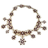 Antique 18Kt Gold, Garnet & Pearl Necklace, 1820 ca