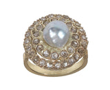 Antique Baroque Pearl and Diamond Cluster Ring, c.1890