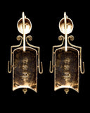Victorian Dove Bird Earrings in Multi Color Gold