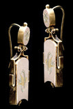 Victorian Dove Bird Earrings in Multi Color Gold