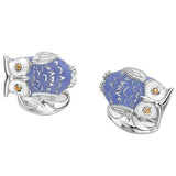 Deakin & Francis Sterling Silver Blue Owl Cufflinks