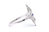 Fantastic Filigree Art Deco Diamond and Sapphire Cocktail Ring